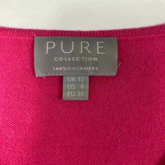 Pure Collection 100% Cashmere Vneck sweater sz 6 - Picture 5 of 10